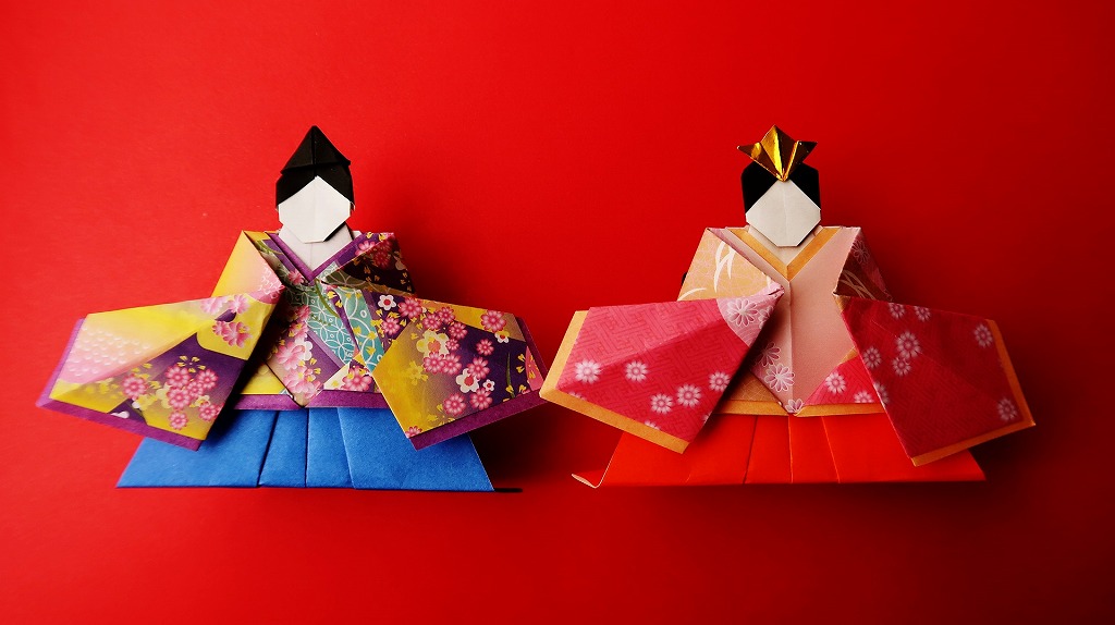 折り紙 雛人形 立体的な作り方 着物と袴の折り方 おひな様 Diy