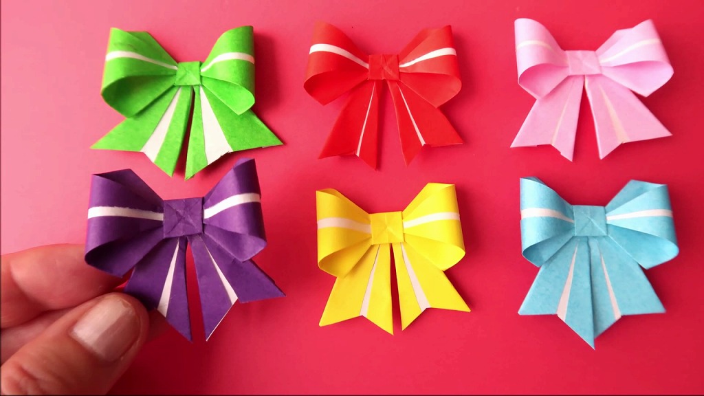折り紙 リボン ボウ の作り方 可愛い立体 Origami Ribbon Bow 海外tips Diyエコスローライフ